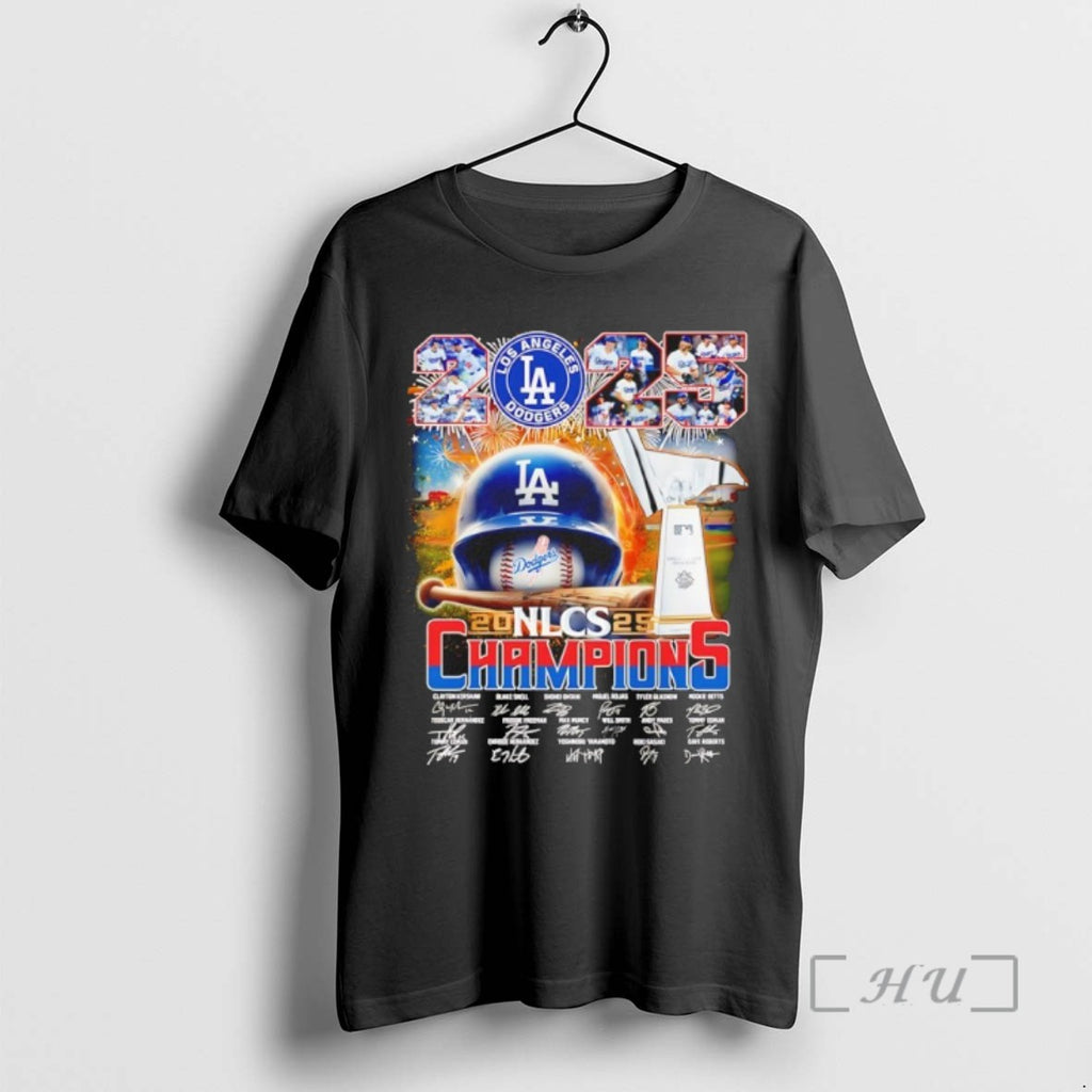 Trending Los Angeles Dodgers Nlcs 2025 Signatures Tee Shirt Sweater
