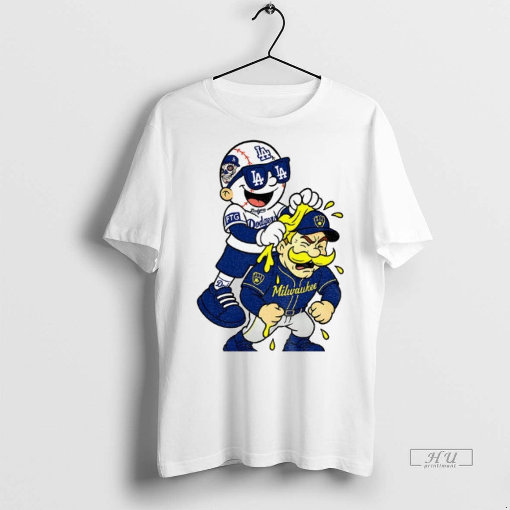 Trending Los Angeles Dodgers Bullying Milwaukee Brewers Mlb Baseball Funny Meme Graphic Tee Shirt Sweater
