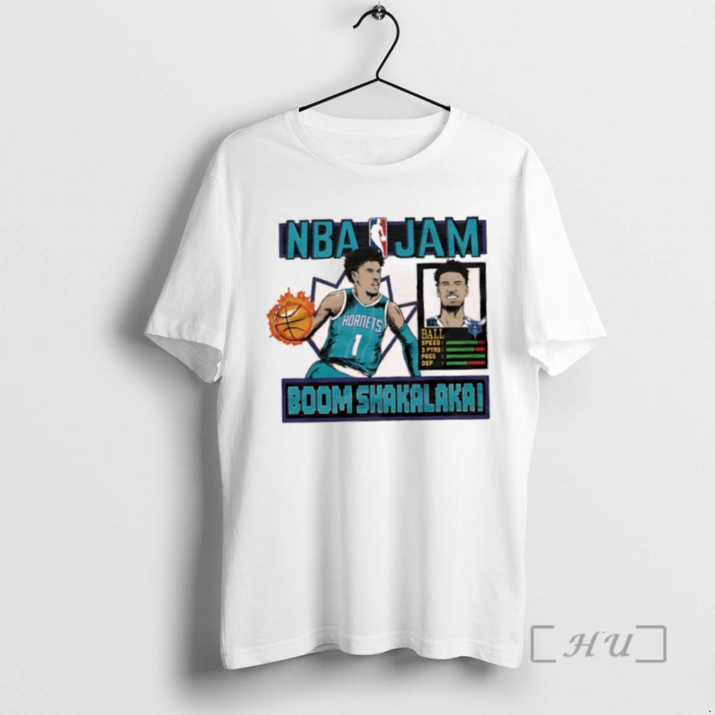 Trending Nba Jam Hornets Lamelo Ball Boom Shakalaka Tee Shirt Sweater