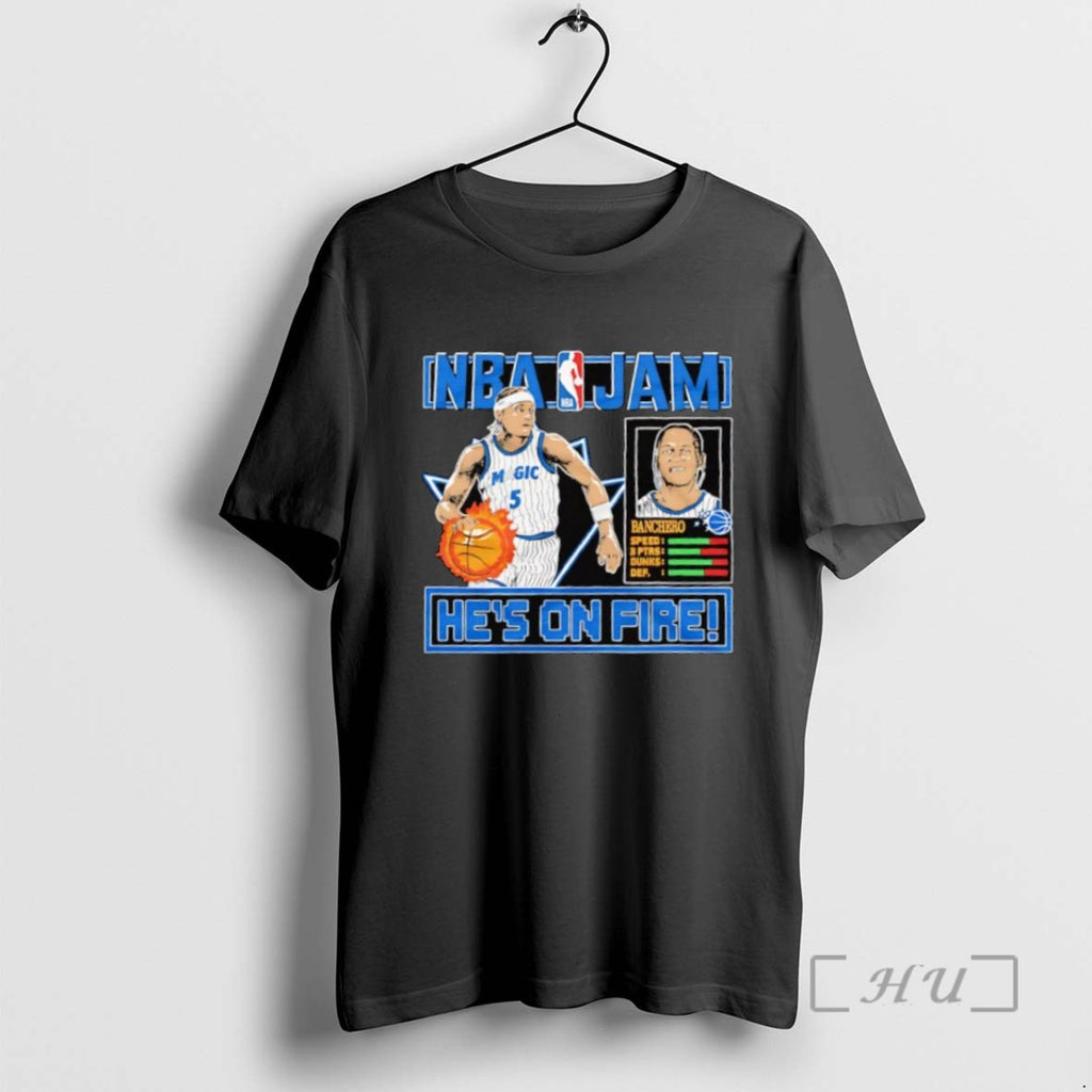 Trending Nba Jam Magic Paolo Banchero Hes On Fire Tee Shirt Sweater