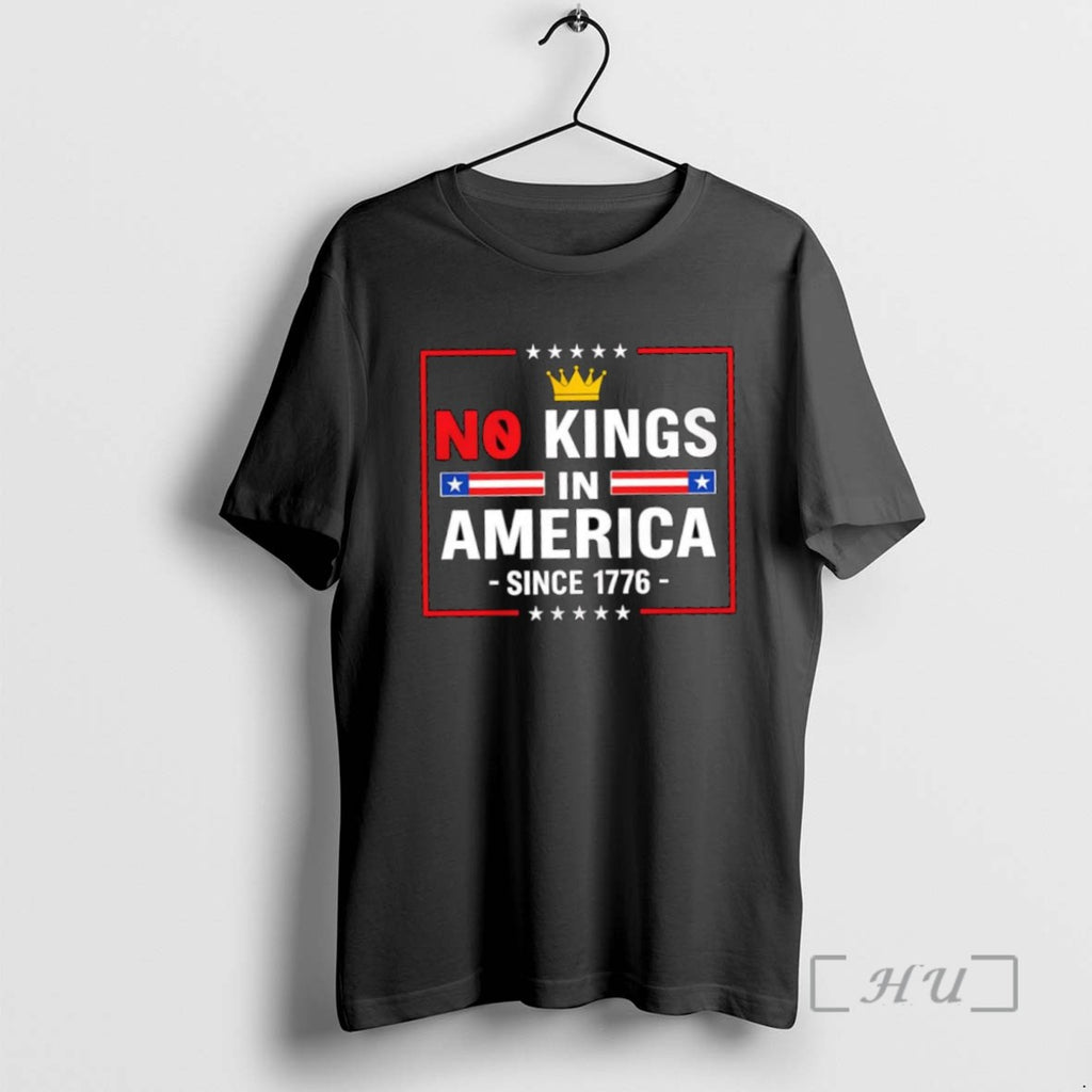 Trending No Kings In America Since 1776 Crown Icon And American Flag Tee Shirt Sweater