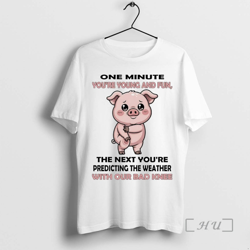Trending Pig One Minute Youre Young And Fun With Our Bad Knee Tee Shirt Sweater
