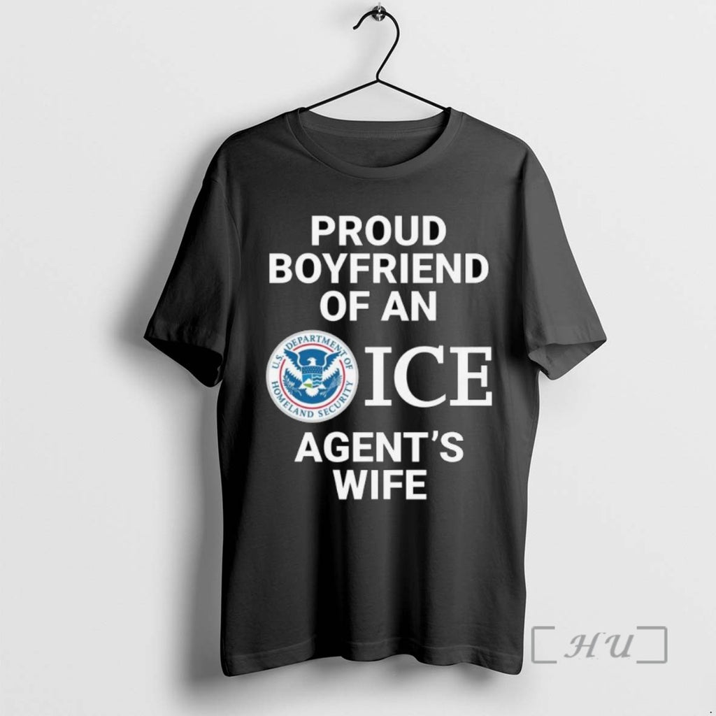 Trending Proud Boyfriend Of An Ice Agents Wife Long Sleve Tee Shirt Sweater