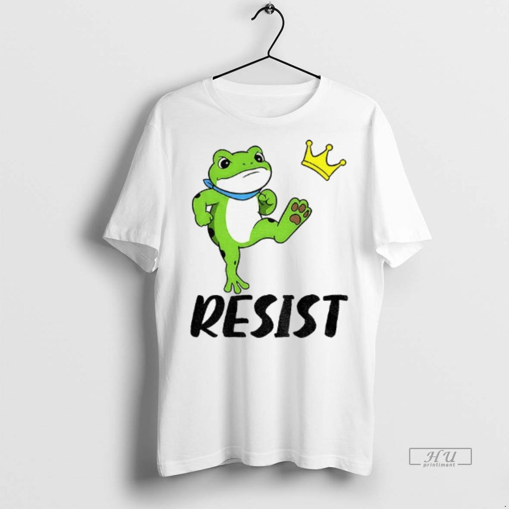 Trending Resist Portland Frog Kicks Crown Political Anti Maga Graphic Tee Shirt Sweater