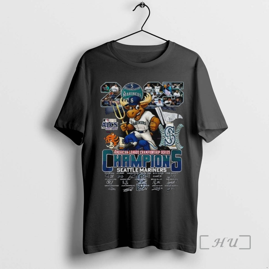 Trending Seattle Mariners 2025 American League Championship Series Champions Alcs Signatures Tee Shirt Sweater