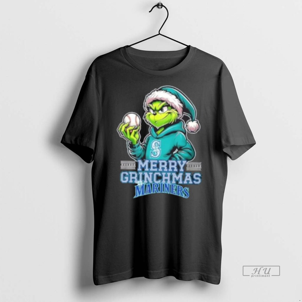 Trending Seattle Mariners Baseball Merry Grinchmas Christmas Graphic Tee Shirt Sweater