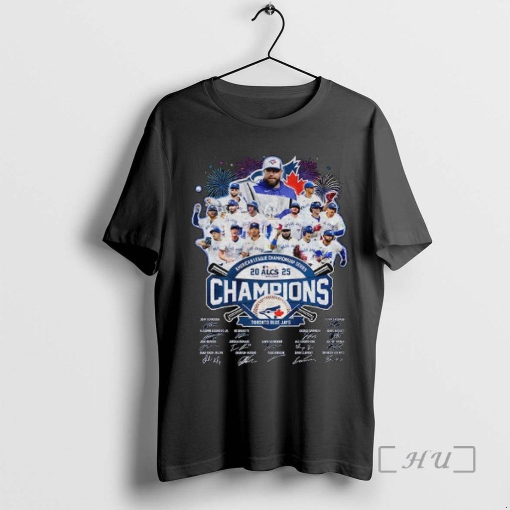 Trending Toronto Blue Jays 2025 Alcs Champions Mlb Baseball Signatures Tee Shirt Sweater