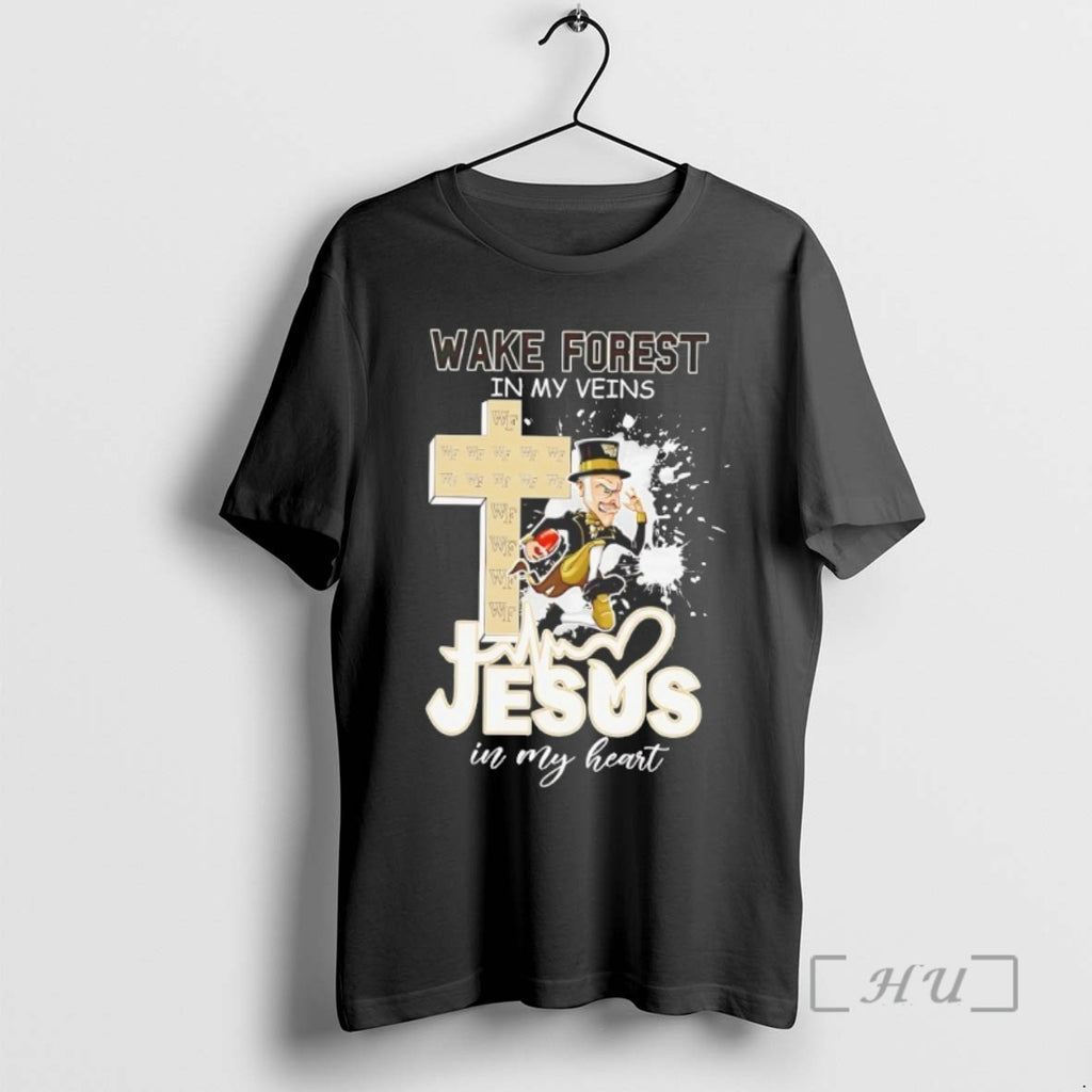 Trending Wake Forest Demon Deacons In My Veins Jesus In My Heart Tee Shirt Sweater