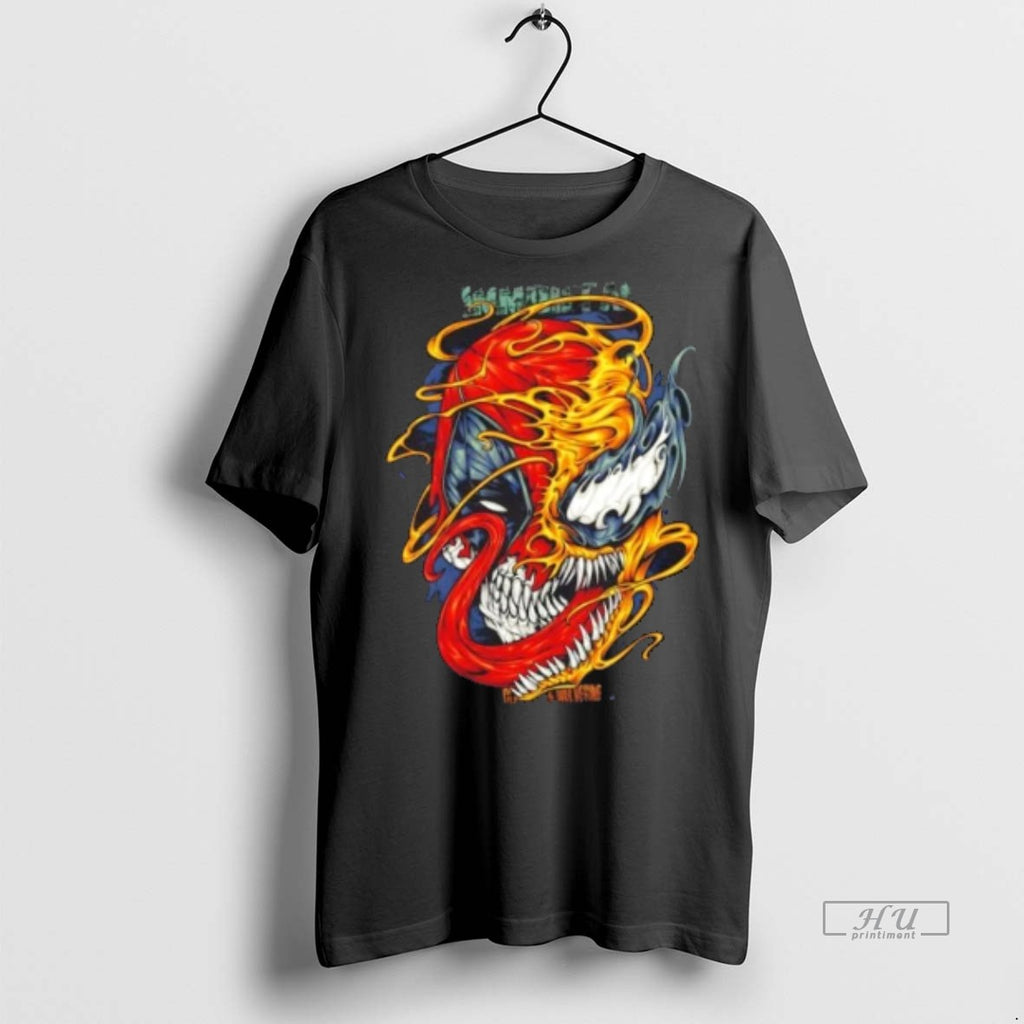 Trending Wolverine Venom Mashup Halloween Graphic Tee Shirt Sweater