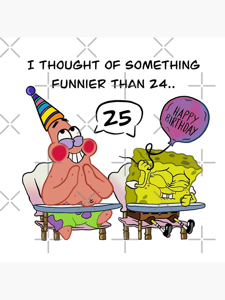 Spongebob Sqaurepants 25th Birthday Card by Sophie Sprout Design