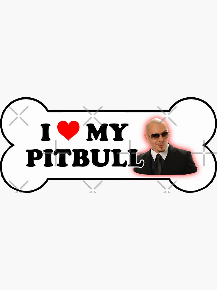 I Love My Pitbull Bumper Sticker Parody by snazzyseagull