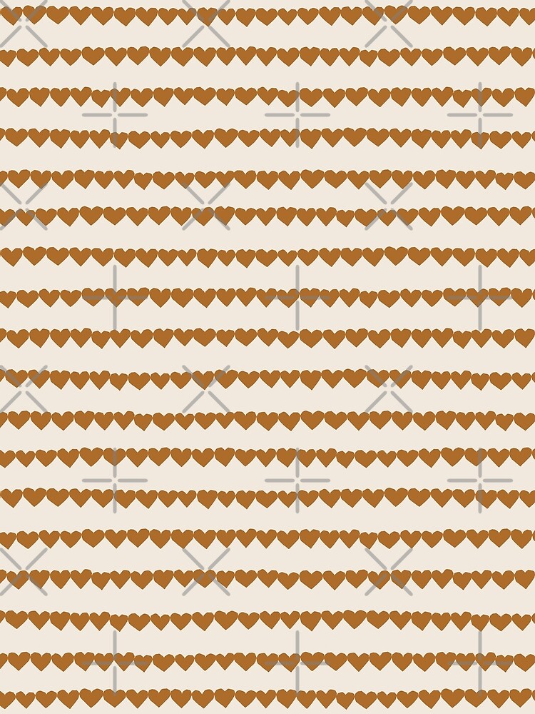 Valentine Brown Hearts Strings on Cream by Erin Kendal by Erin Kendal