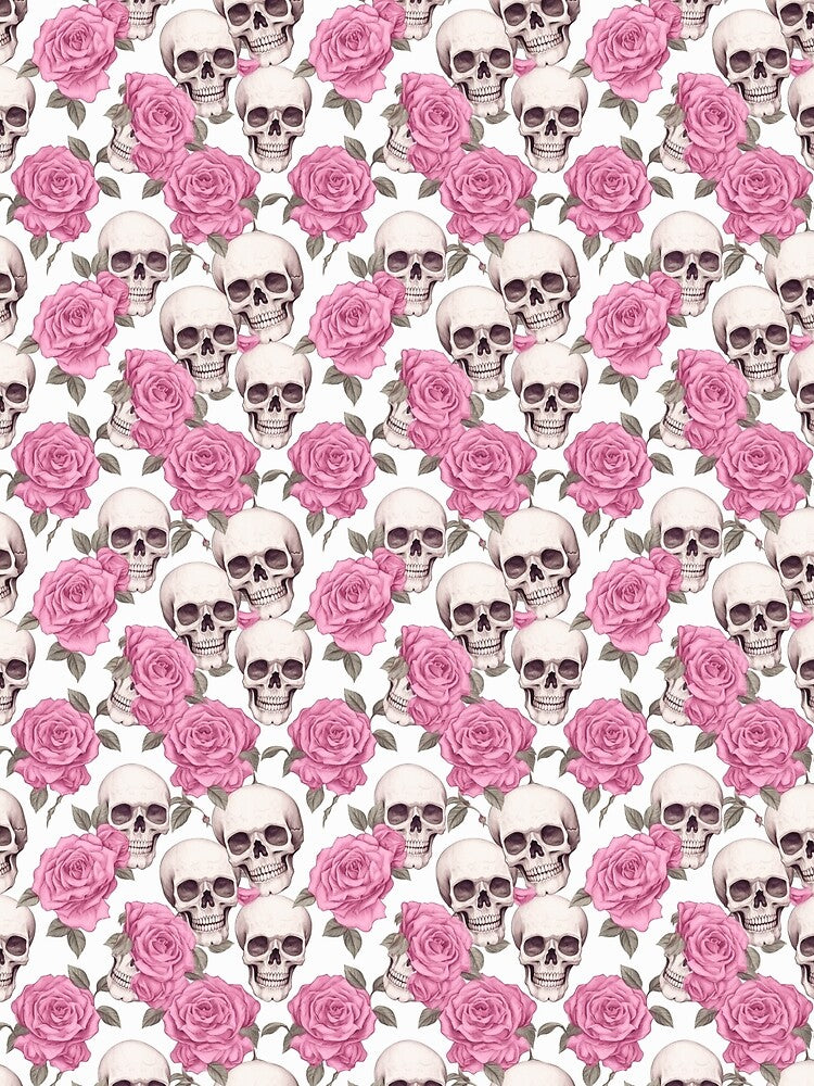 Pink Roses and Skulls Pattern by Christy Wyatt