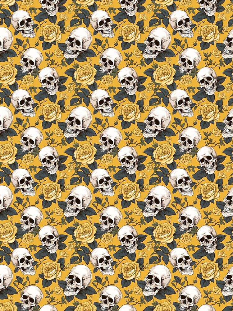 Yellow Roses and Skulls Pattern by Christy Wyatt