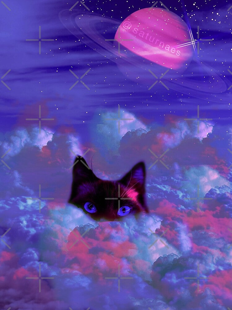 Cat Luna Moon in the Clouds - Night Version by SATVRNAES  DESIGNS