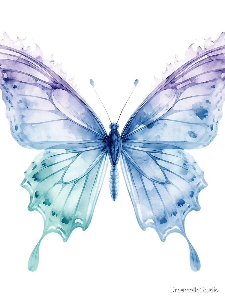 Cool Flame Butterfly – Soft Energy Pastel Aesthetic Watercolor Design by DreamelleStudio