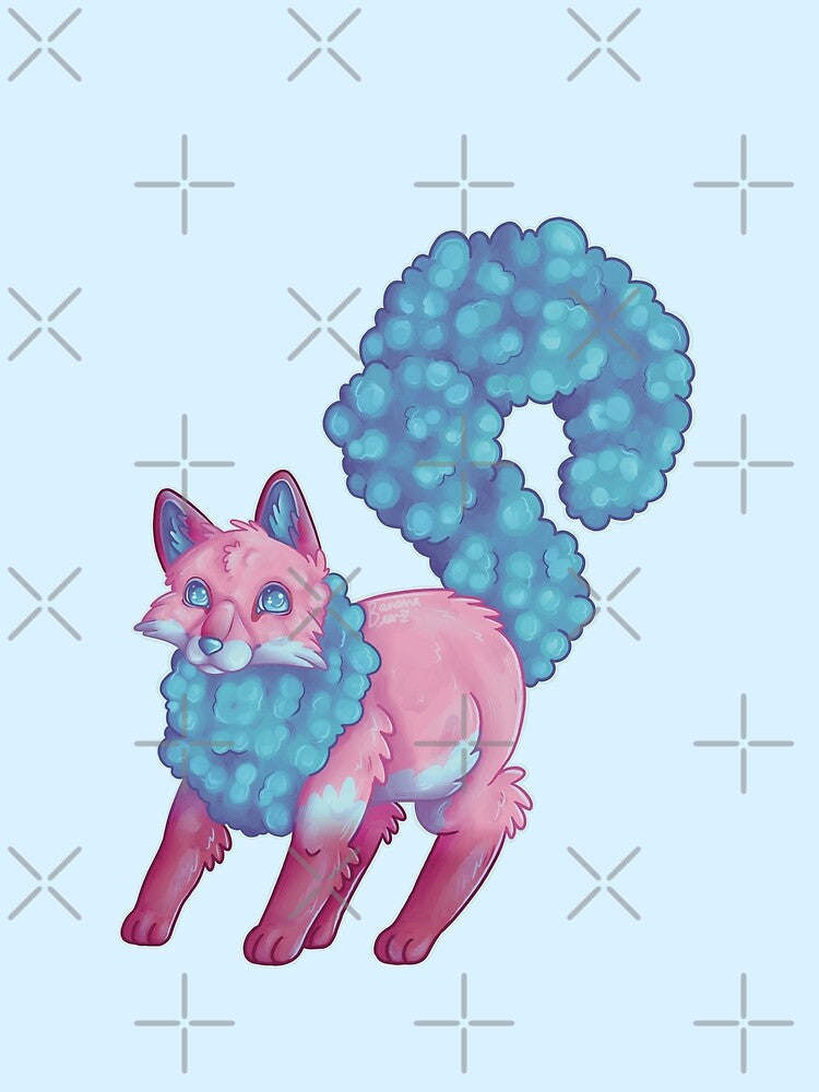 Cotton Candy Fox (Blue) by BananaBearDraws