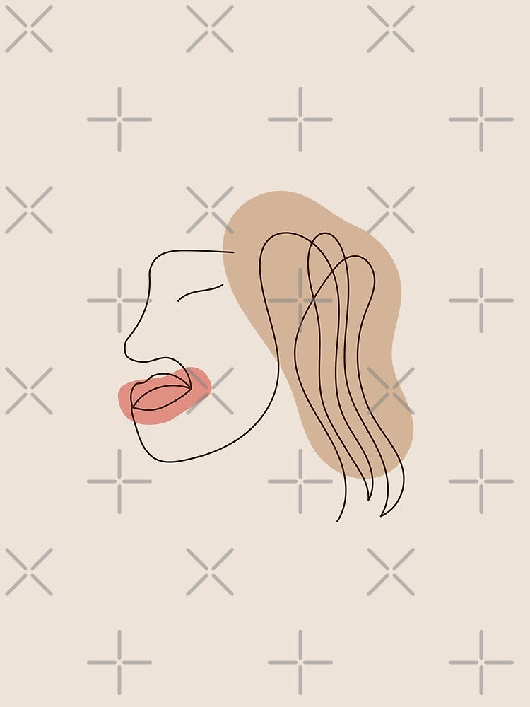 Minimal line art woman face by NazarliNigar