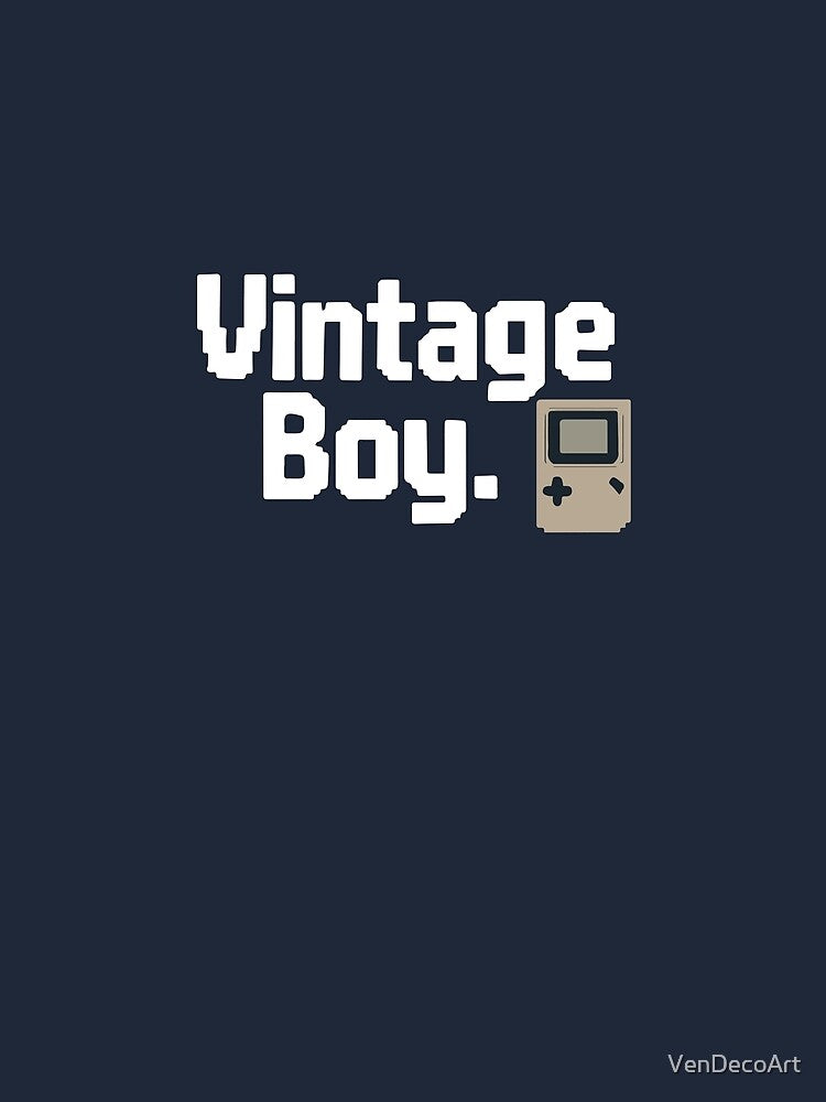 Vintage Boy Retro Gaming Pixel Art by VenDecoArt