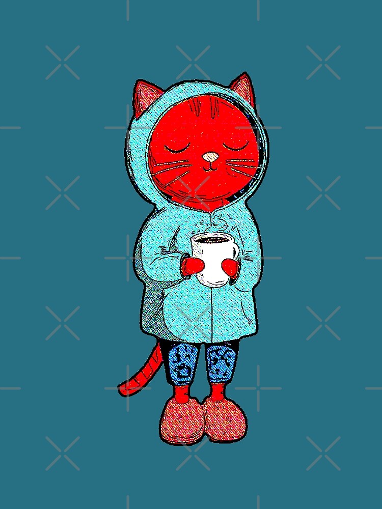 Kawaii Orange Cat Cafe Cozy Sweatshirt by AstronautMerch