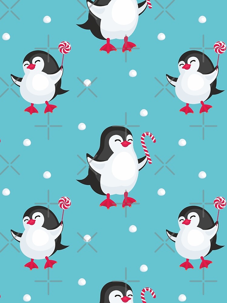 Funny Penguins Christmas Seamless Patterns No.4 - funny penguin,  funny patterns by Delandor