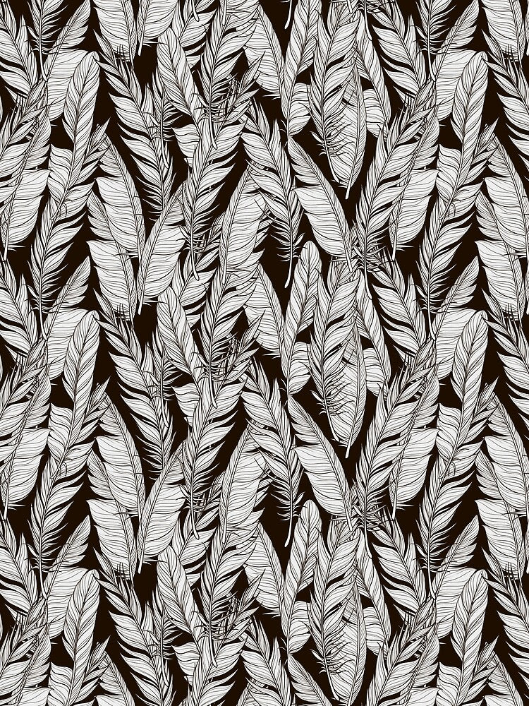 Feather Doodle Seamless Pattern #1 by lizious