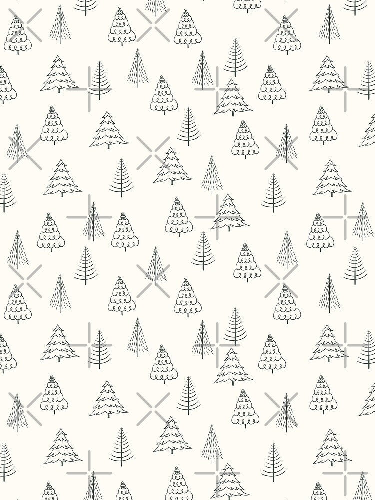 Hand Drawn Doodle Christmas Tree Pattern Green by Vi-Sko