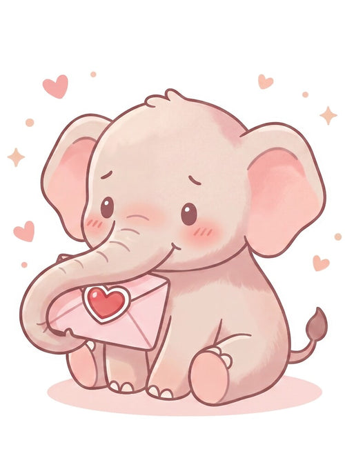 A Charming Baby Elephant - Sealed with Love by DigitfanStudio