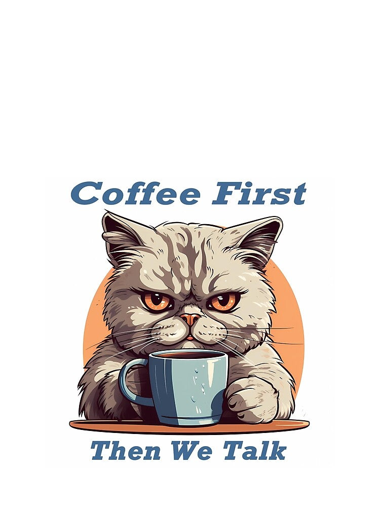 Coffee Cat — Funny Cat Coffee Lover Sticker Gift for Cat Mums by Twenty93