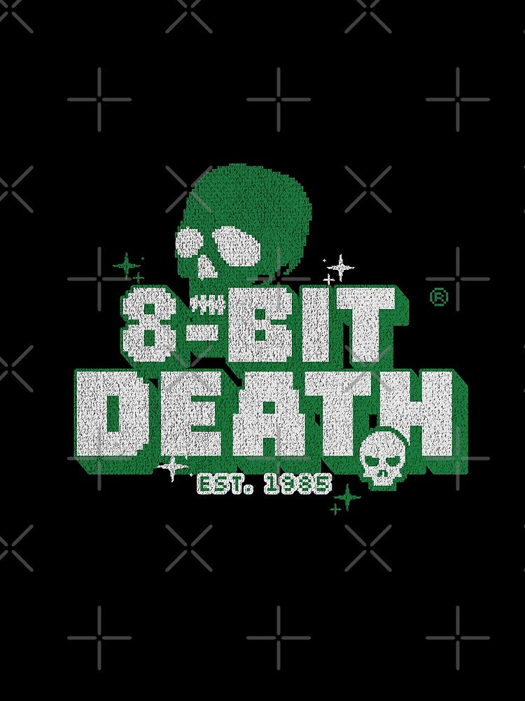 8-Bit Death - Retro Gaming Skull Pixel Art Design by retrologie