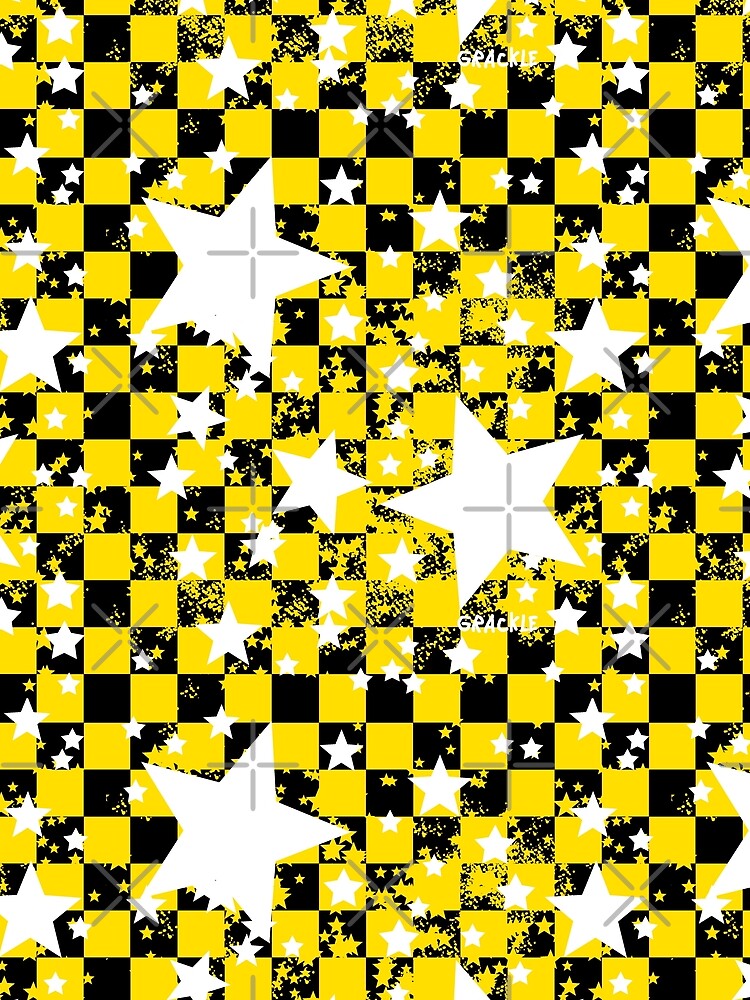 Yellow Rockstar Checkerboard by JanGrackle
