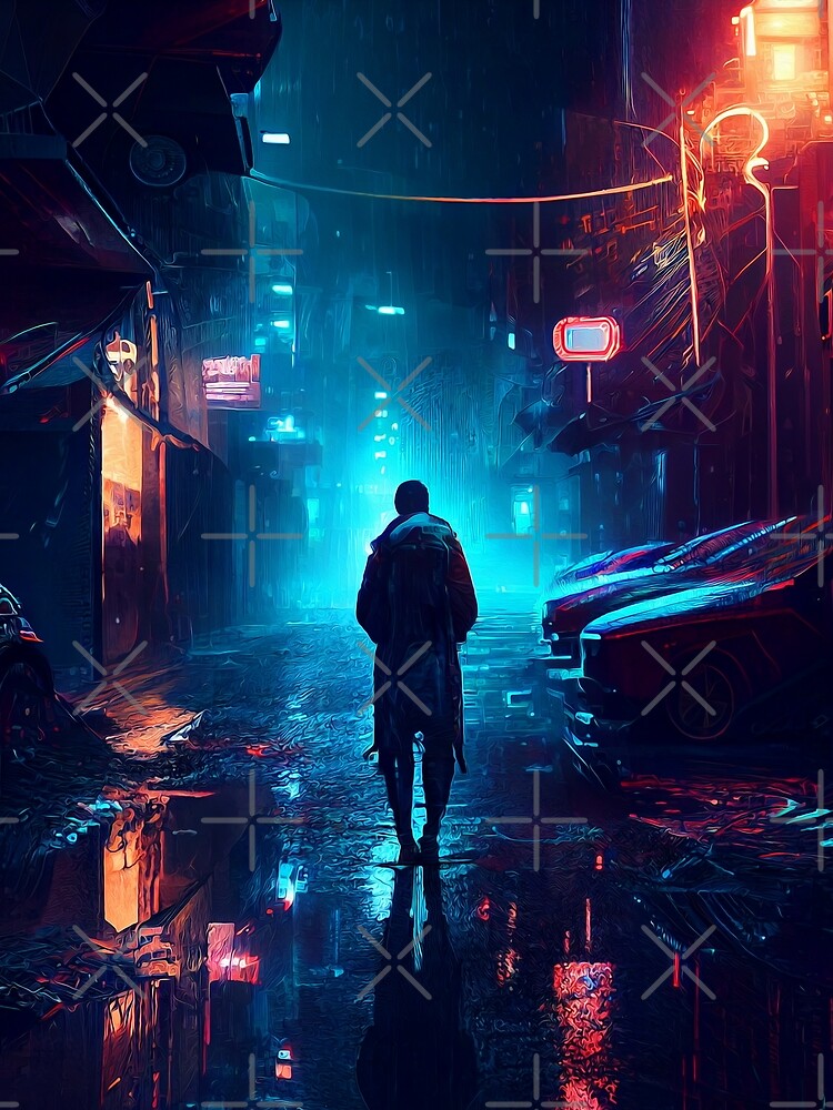 Lonely Rainy Night in Cyberpunk City by Artistic Pandas