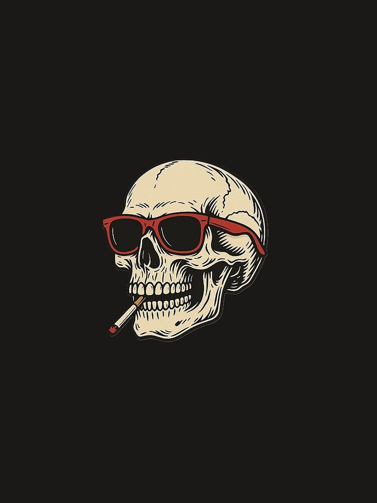 Too Old To Die Young – Retro Skull Graphic T-Shirt Design by SweetandSpicylife