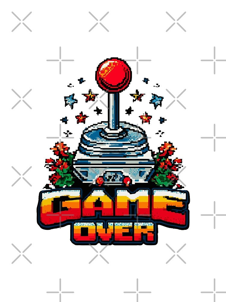 Retro Game Over Joystick Design - Vintage Pixel Art for T-shirts, Phone Cases, and More by DConcept