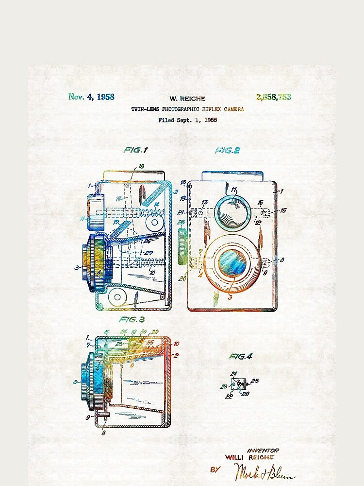 Vintage Camera Art - Twin Lens - By Sharon Cummings by Sharon Cummings Art
