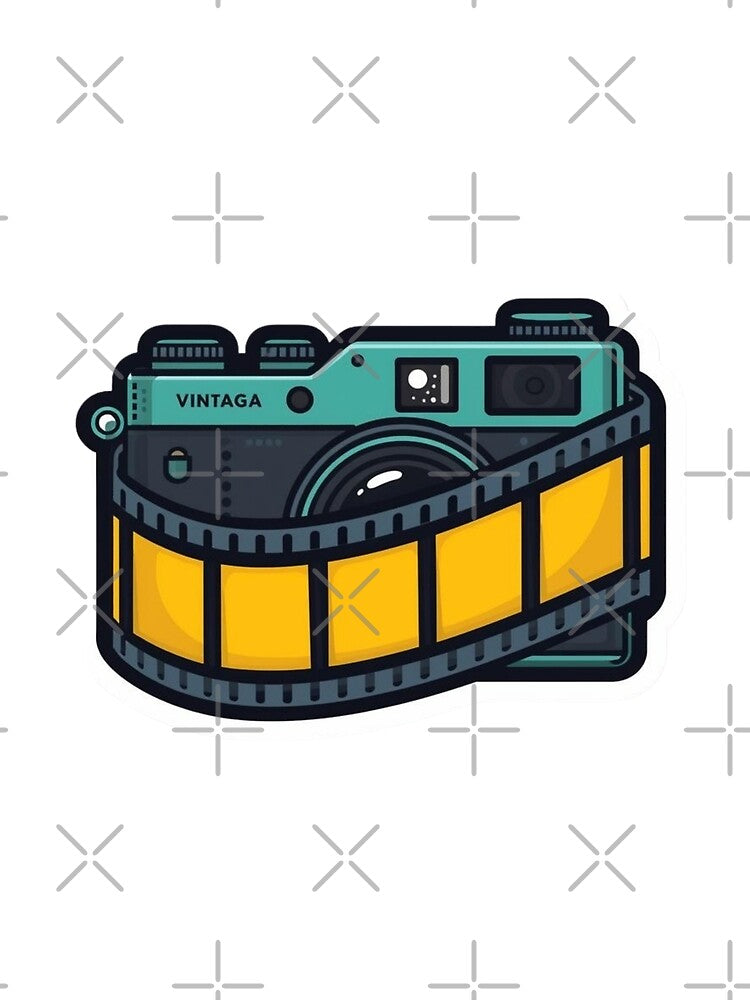 Vintage Film Camera Photography Lover Retro Sticker by NeonNerd Studio