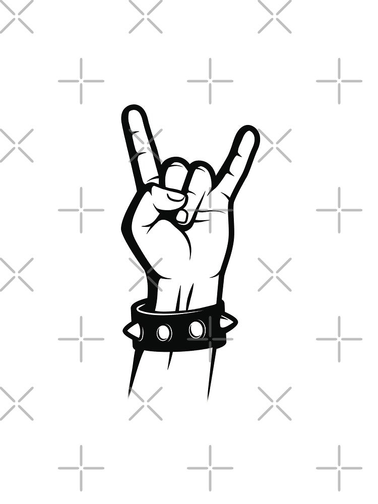 Rock Fingers Heavy Metal Head Sign Tee Sticker Case Pillow Deisgn by SupernovaDSGN