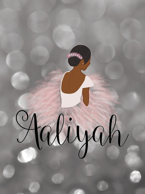African American Ballerina Dancer Personalized Name AALIYAH by umeimages