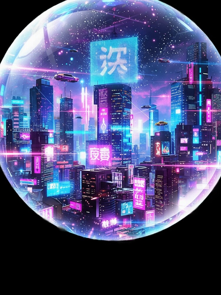 Neon Cyberpunk City – Futuristic Sci-Fi Bubble by Lucorr