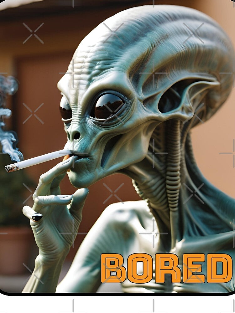 Bored alien funny vintage picture by Willshire