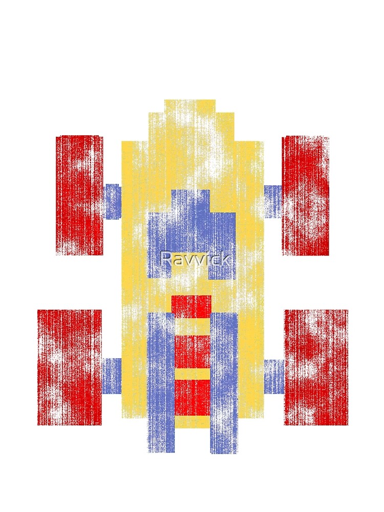8-Bit Video Game Car (Worn Look) by Ravvick