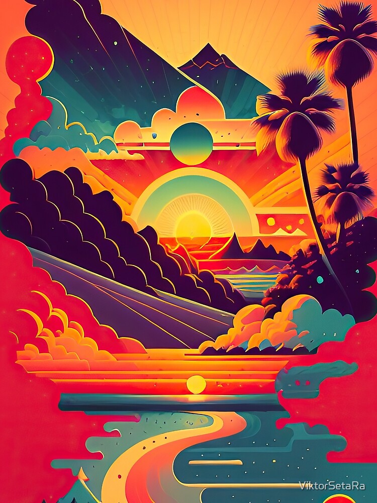 Vintage California Sunset by MyHackerLife