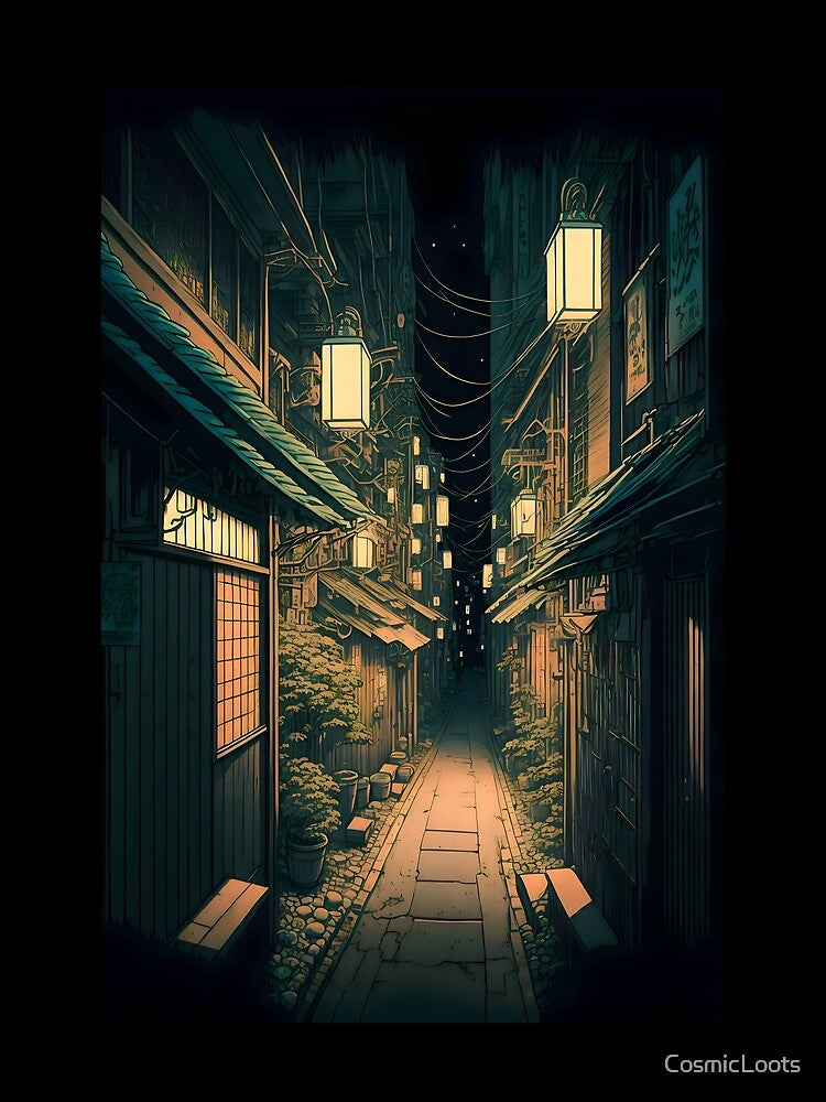 Kyoto Alleyway | Kyoto City | Kyoto Street | Japan Vintage | Kyoto Cyberpunk by CosmicLoots