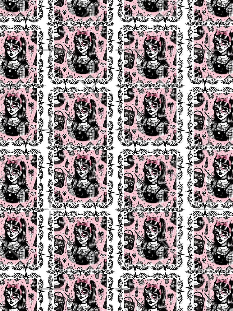 Pink goth sugar skull by CandyVenom