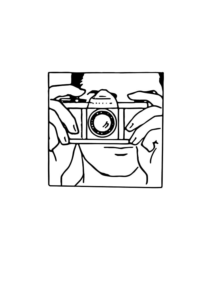 Photographer Line Drawing by Film Camera Nerds
