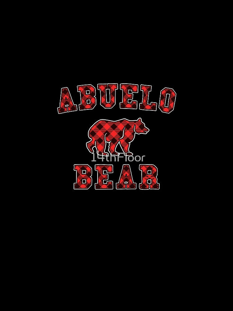 Abuelo Bear Red Buffalo Plaid Matching Family Christmas by 14thFloor