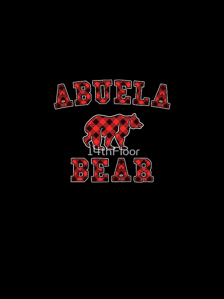 Abuela Bear Red Buffalo Plaid Matching Family Christmas by 14thFloor
