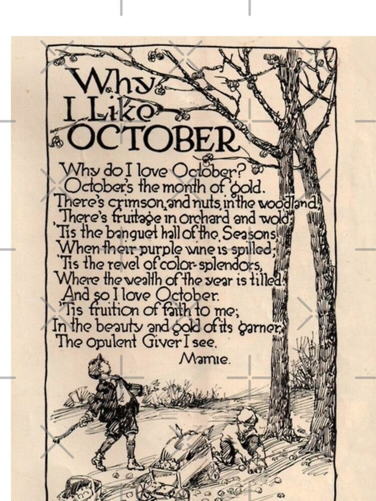 Vintage Autumn Illustration Why I Like October by Bellathewilde