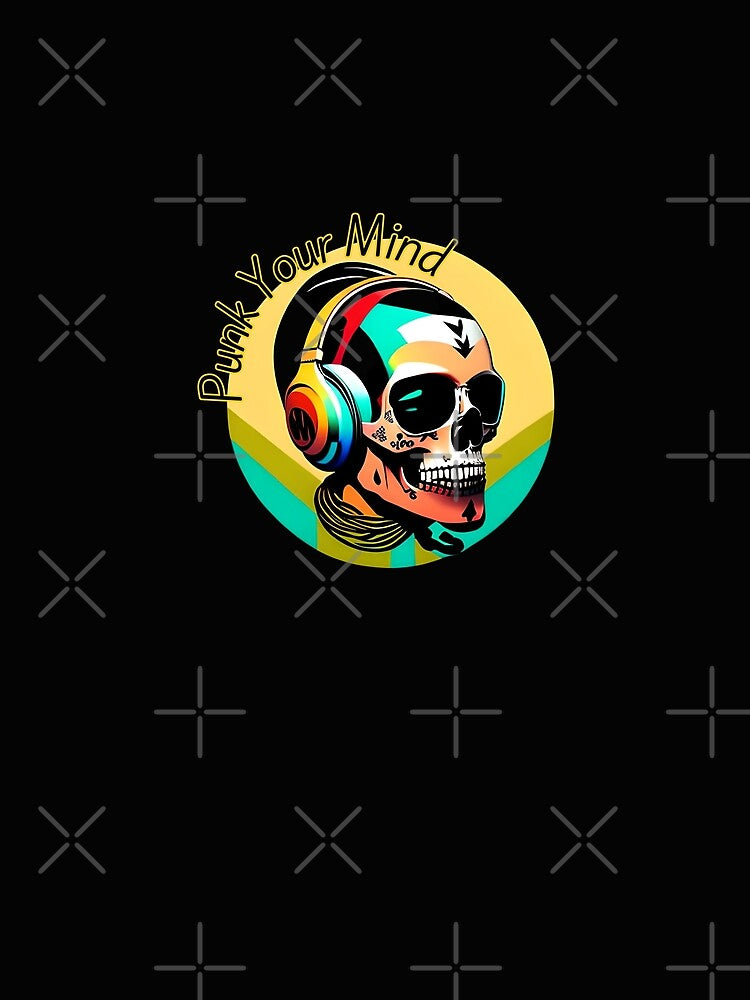 Punk Your Mind Skull with Headphones Artistic Design by Sanctum Cosmos