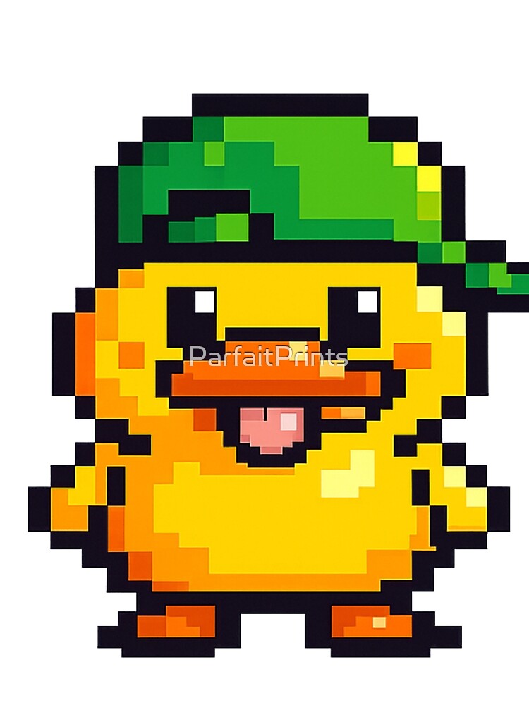 8-bit Pixel Duck Logo by ParfaitPrints